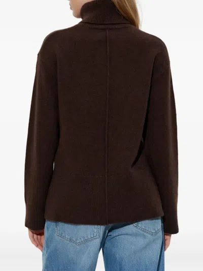 Samsoe & Samsoe High-neck Long-sleeved Sweater In Brown