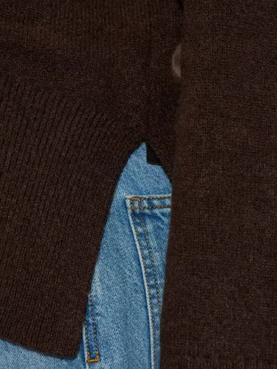 Samsoe & Samsoe High-neck Long-sleeved Sweater In Brown