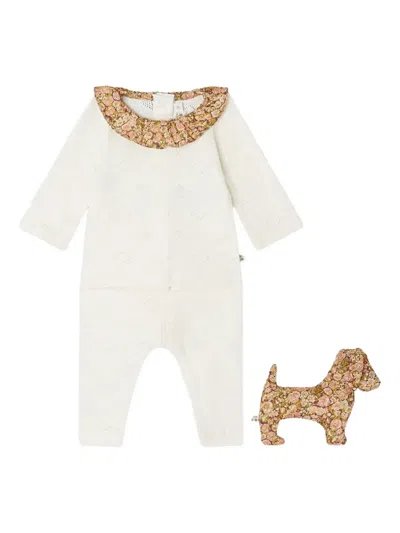 Bonpoint Floral-print Trousers Set In White