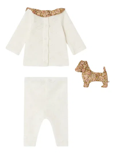 Bonpoint Floral-print Trousers Set In White