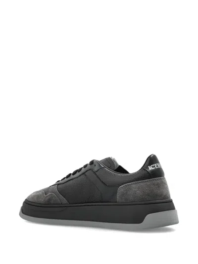 Iceberg Leather-panelled Sneakers In Black