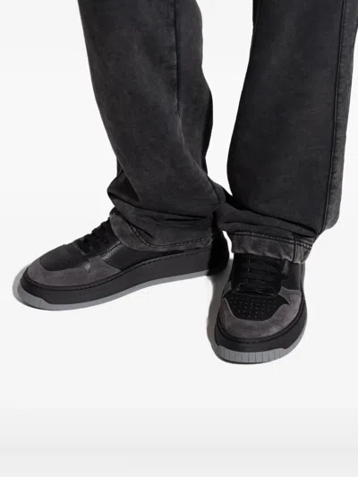 Iceberg Leather-panelled Sneakers In Black