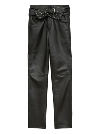 Isabel Marant Women Chazia Leather Trousers In Black
