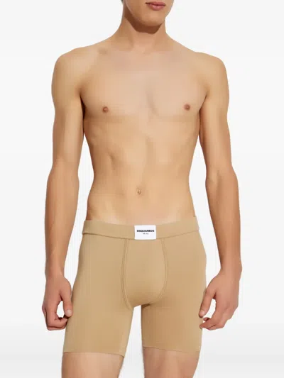 Dsquared2 Logo-patch Boxers In Neutral
