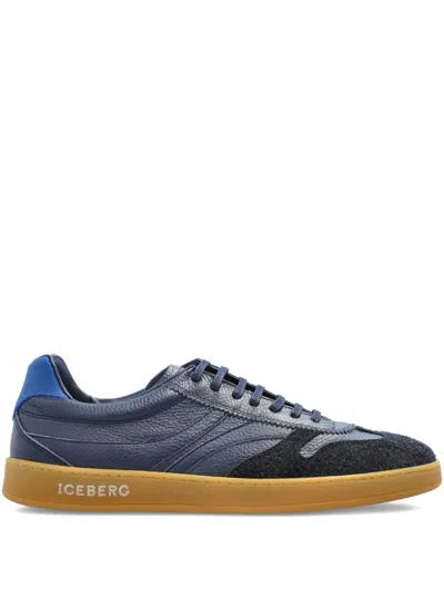 Iceberg Suede-panelled Sneakers In Blue