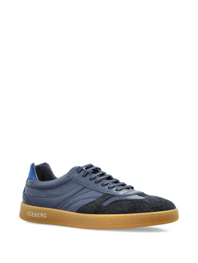 Iceberg Suede-panelled Sneakers In Blue