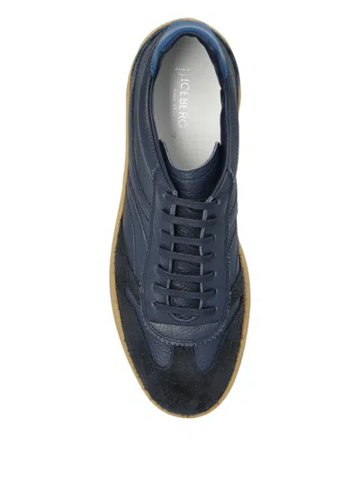 Iceberg Suede-panelled Sneakers In Blue