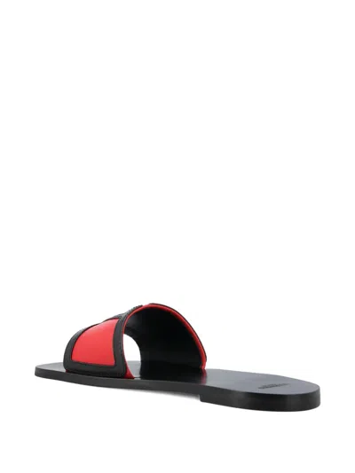 Valentino Superstar Square Toe Sandals In Red