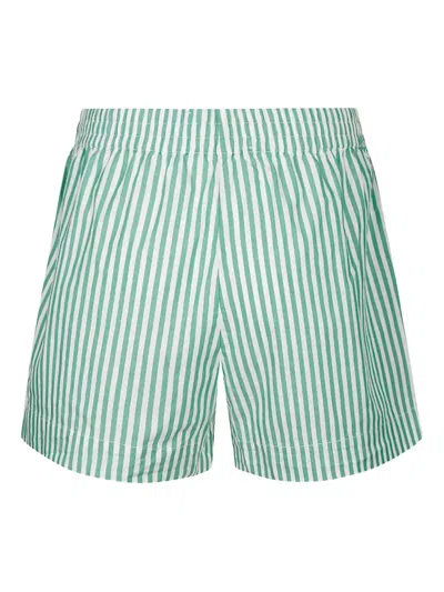 Mc2 Saint Barth Striped Shorts In Green
