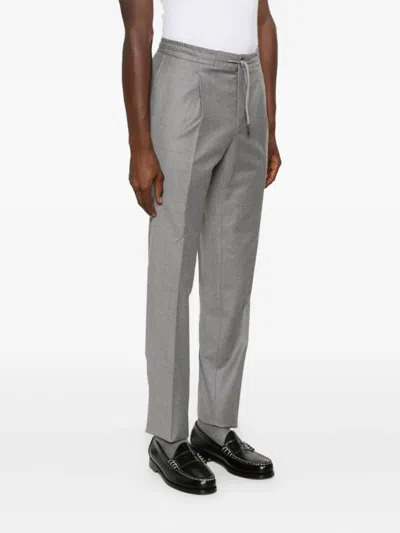 Incotex Drawstring Wool Trousers In Gray