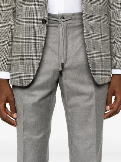 Incotex Drawstring Wool Trousers In Gray