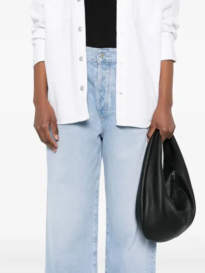 Agolde Blue Jeans With Wide Leg And Logo Patch On The Rear In Multicolor