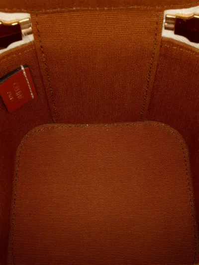 Pre-owned Celine 2023 Mini Triomphe Coated Canvas Vanity Case Satchel In White