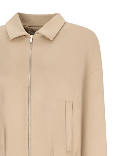 Max Mara Argenta Zip-front Collared Jacket In Neutral