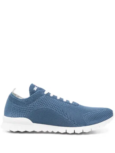 Kiton Mesh Lace-up Sneakers In Blue