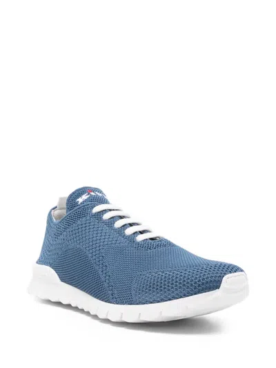 Kiton Mesh Lace-up Sneakers In Blue
