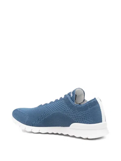 Kiton Mesh Lace-up Sneakers In Blue