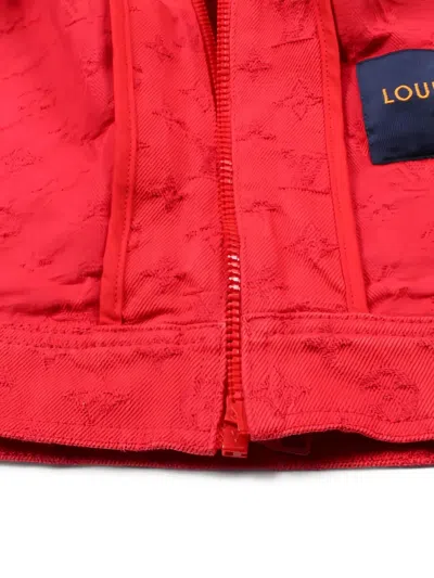 Pre-owned Louis Vuitton Monogram-pattern Zip-up Jacket In Red