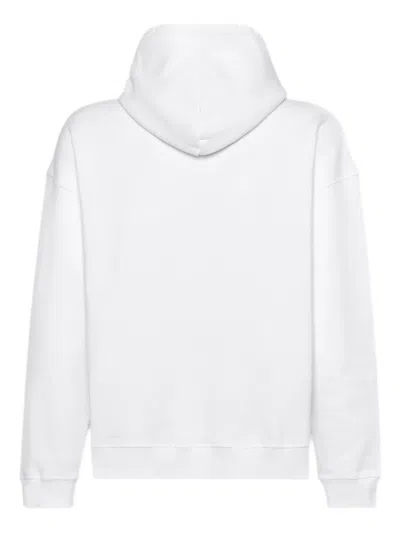 Dsquared2 D2 X Magliano White Hoodie With Drawstring Hood With Maxi Print On The Front In Cotton Man In White
