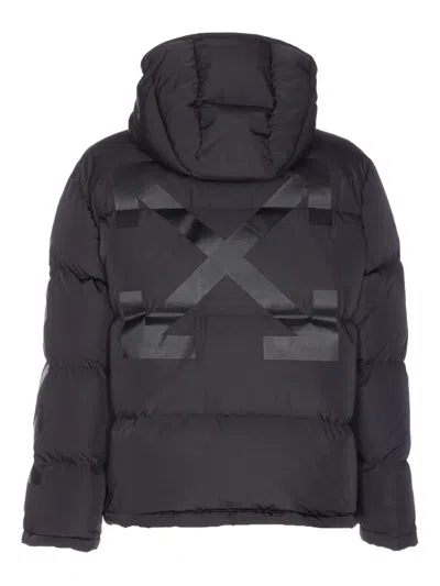Off-white Logo-print Down Jacket In Black