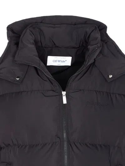 Off-white Logo-print Down Jacket In Black