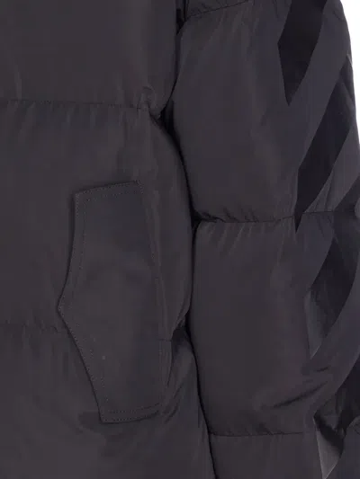 Off-white Logo-print Down Jacket In Black