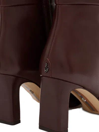 Sam Edelman Pointed Block-heel Boots In Brown