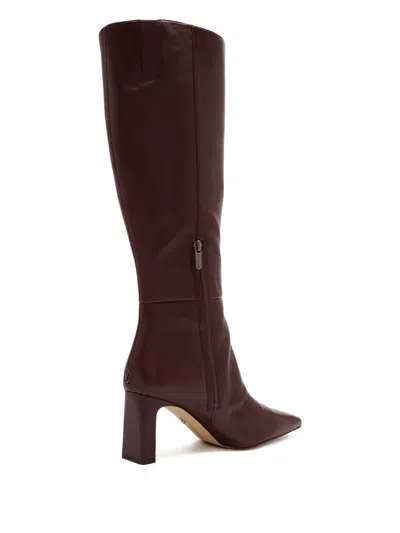 Sam Edelman Pointed Block-heel Boots In Brown