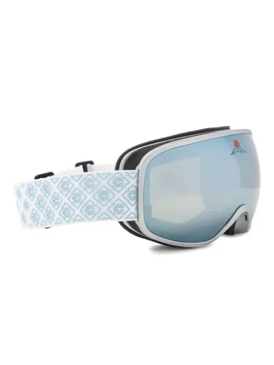 Casablanca Monogram-strap Ski Goggles In Blue