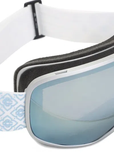 Casablanca Monogram-strap Ski Goggles In Blue