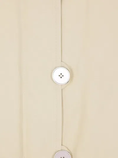 Jil Sander Oversized Parka In Textured Cotton With Removable Filling In Neutral