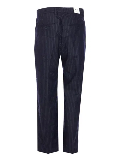 Nn07 Pinstripe-pattern Trousers In Blue