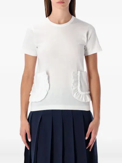 Comme Des Garcons Girl Ruffled Pocket Top In White