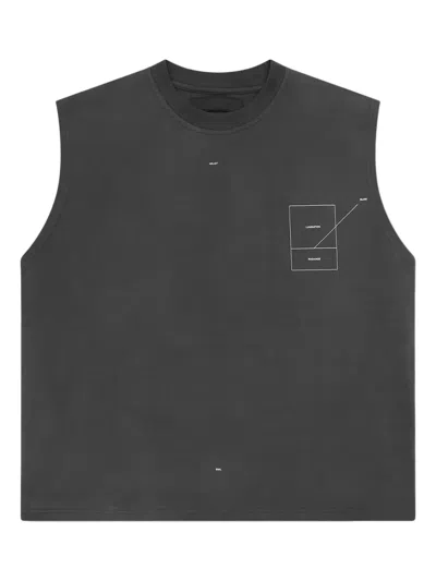 Heliot Emil Graphic-print Cotton Top In Gray