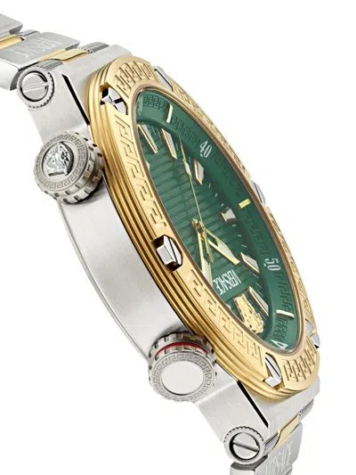 Versace Greca Logo Diver Bracelet Watch In Metallic