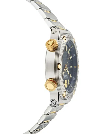 Versace Greca Logo Diver Bracelet Watch In Silver