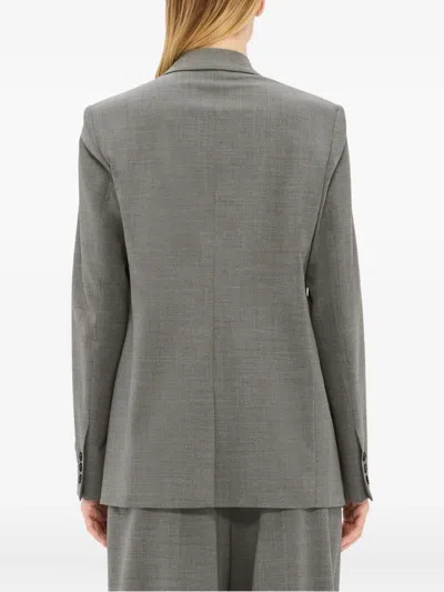 Msgm Single-breasted Blazer In Gray