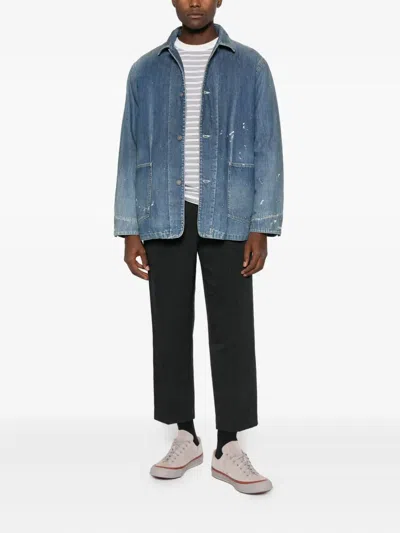 Visvim Striped T-shirt In White