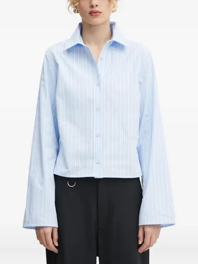 Won Hundred Mens Blue Stripe Fernanda Stripe Cotton Shirt In Blue