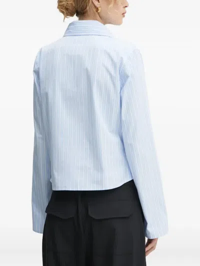 Won Hundred Mens Blue Stripe Fernanda Stripe Cotton Shirt In Blue