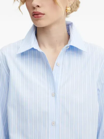 Won Hundred Mens Blue Stripe Fernanda Stripe Cotton Shirt In Blue