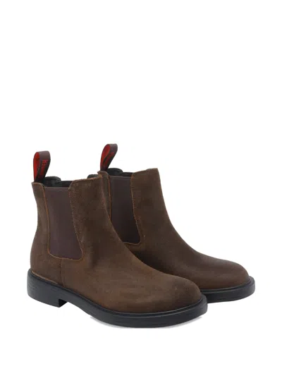 Camper Dean Ankle Boots In Brown Suede In Multi