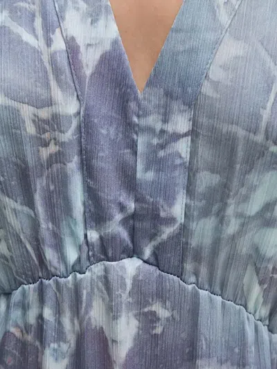 Sandro Ferrone Floral-print Midi Dress In Blue