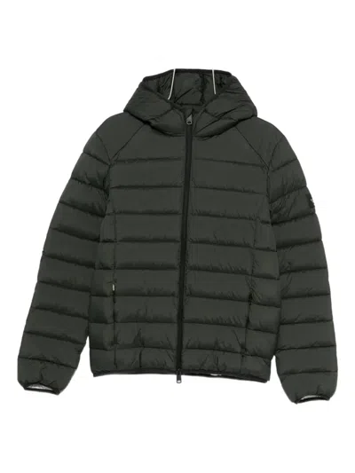 Ecoalf Hooded Quilted Jacket In Green