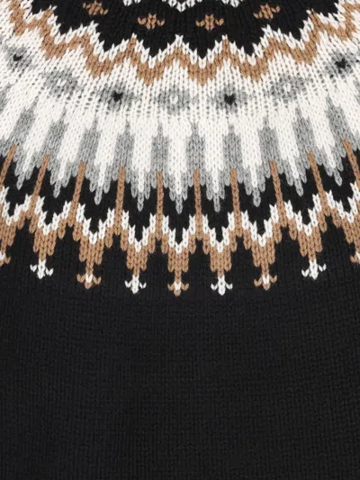 Bogner Ingrid Jacquard Cashmere Turtleneck Sweater In Black