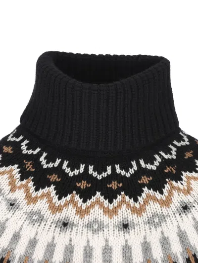 Bogner Ingrid Jacquard Cashmere Turtleneck Sweater In Black