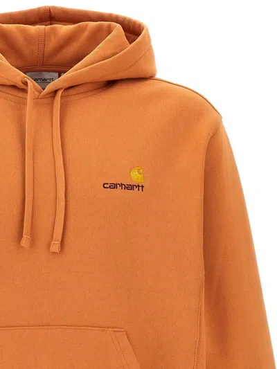 Carhartt Hoodie With American Script Design In Orange