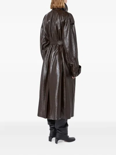 Sportmax Long Coat With Belt And Epaulettes In White