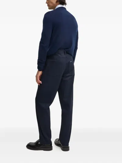 Barbour Logo-patch Trousers In Blue