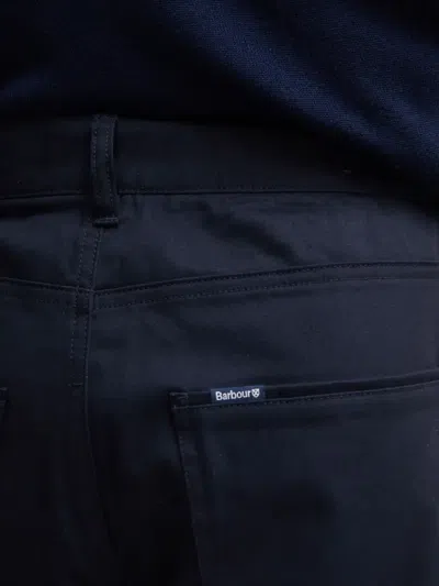 Barbour Logo-patch Trousers In Blue